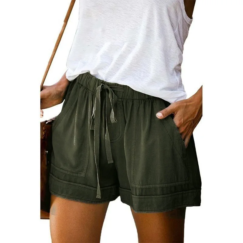 S-5XL Womens Shorts Summer Short Femme Sexy Plus Size Rope Tie Shorts Sport Leggings Trousers Summer Shorts Шорты Женский