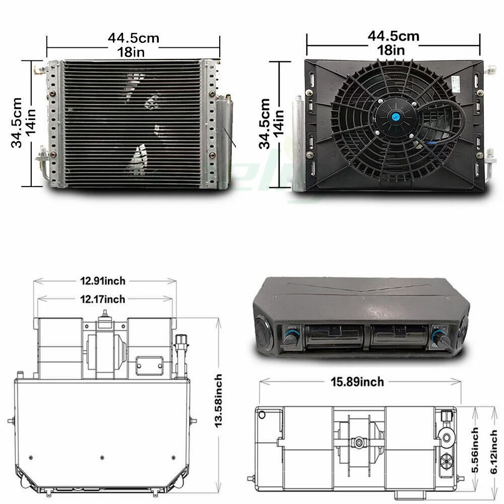 Treeligo 12V Car Air Conditioner Units Auto Cooling Parking Air Conditioning Fan Kit For Seden SUV Truck Camper Van Bus Boat