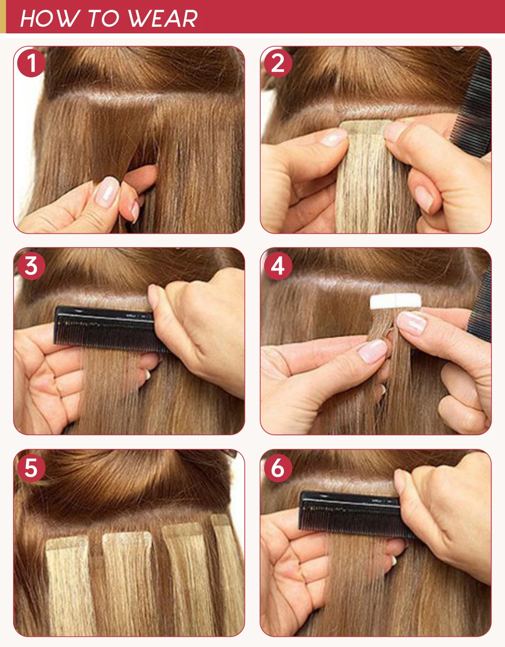 Moresoo Tape in Hair Extensions Black Hair Natural Straight Real Remy Hair Tape Adhesive 100% Human Hair Extensions Tape in