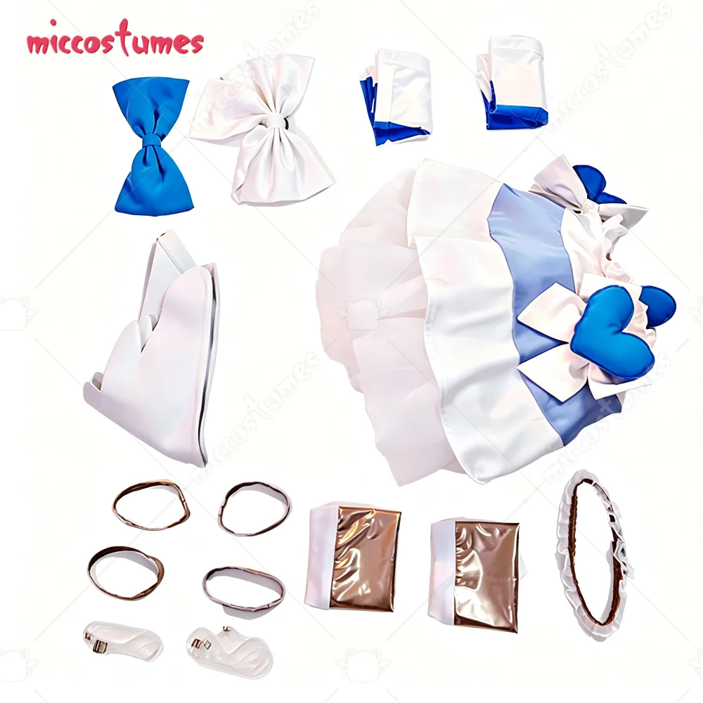【Ready for Ship】Miccostumes Women's Stocking Angel Cosplay Costume Dress Set Wing with Fullset Accessories for Halloween