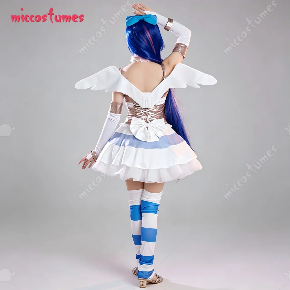 【Ready for Ship】Miccostumes Women's Stocking Angel Cosplay Costume Dress Set Wing with Fullset Accessories for Halloween