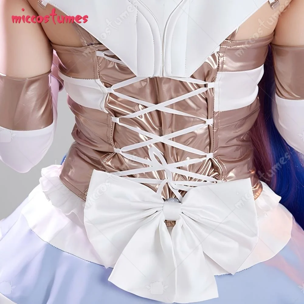 【Ready for Ship】Miccostumes Women's Stocking Angel Cosplay Costume Dress Set Wing with Fullset Accessories for Halloween