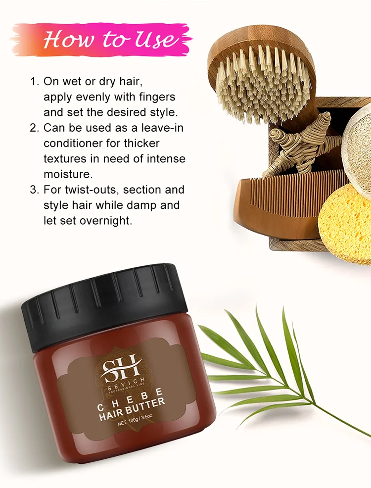 Sevich 100g Africa Traction Alopecia Chebe Hair Butter Moisturize & Protect Natural Hair Strong Hair Root Hair Loss Treatment
