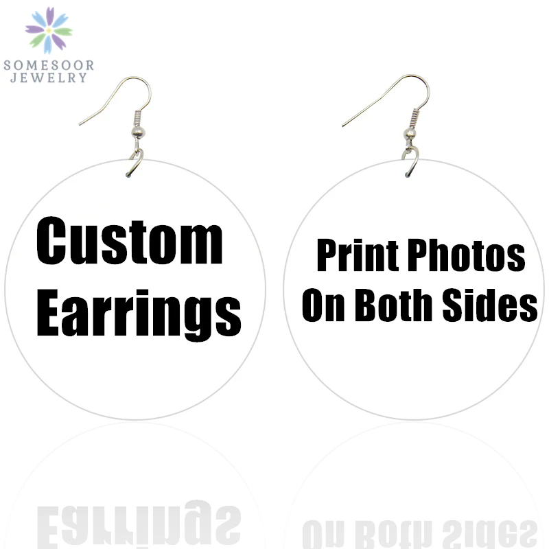 SOMESOOR Cute Santa Baby Elk Wooden Drop Earrings Jewelry For Women Girl Gifts Christmas Holiday New Year Wood Loops Ear Dangle