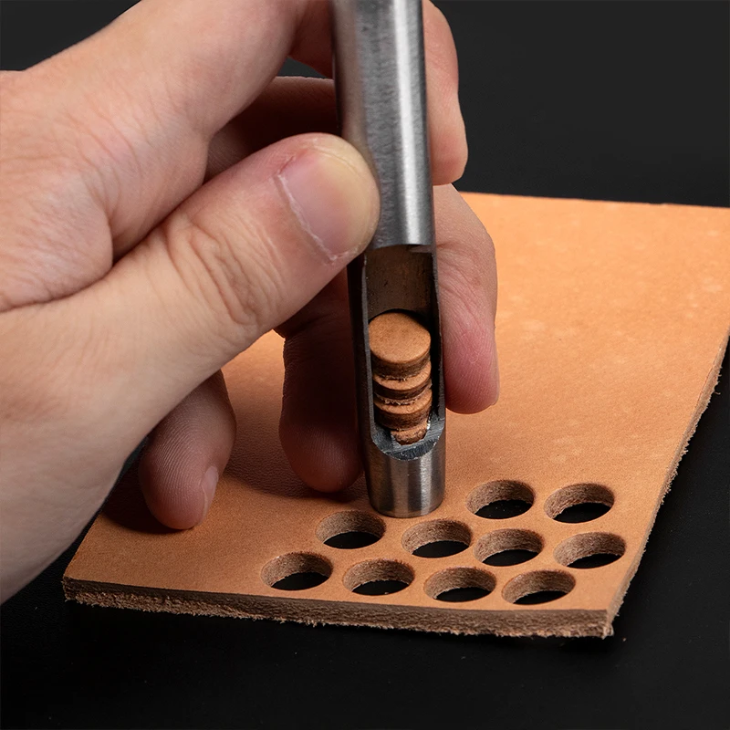 WUTA Basic Series 5-15 Pcs Leather Hollow Punch Set Round Hole Steel DIY Craft Working Tools for Watch Band,Fabric,Plastics,Gask