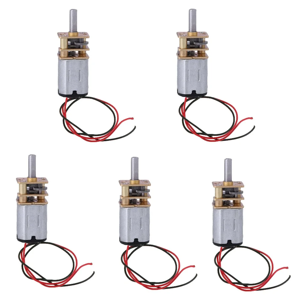 5Pcs N20 DC 5V Micro Metal Gear Motor Gear Wheel Gear Motor 60RPM Slow Speed Gearbox Reducer Electric Motor DIY Toy Accessories