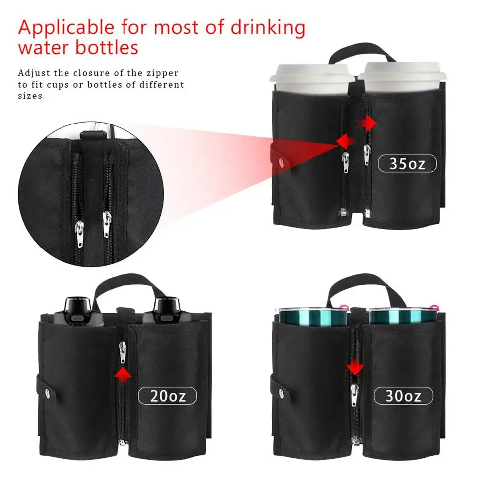 Luggage Travel Cup Holder Suitcase Cup Holder Free Hand Travel Luggage Drink Holder DurableOxfordCloth Fits All Suitcase Handles