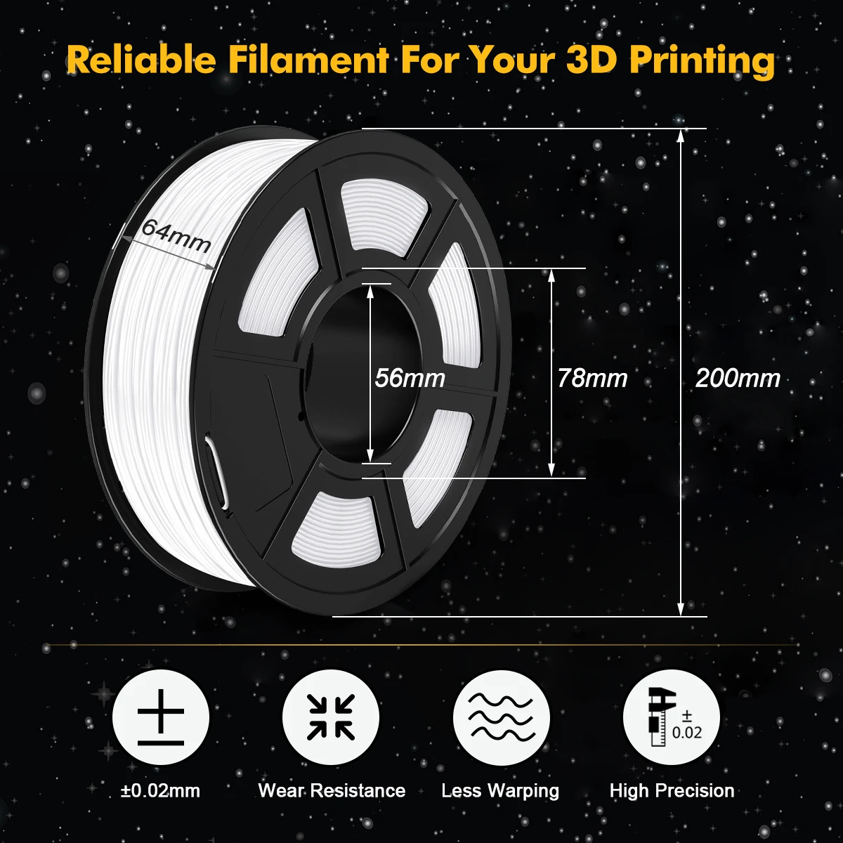 SUNLU PLA/PLA+/PETG/SILK/PLA Matte/ PLA Meta Filament 5KG 1KG/ Roll 1.75mm +/-0.02MM 3D Printer Filament Neatly Wound Filament
