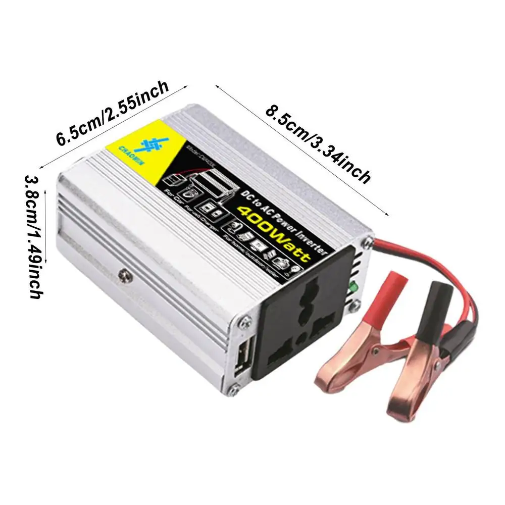 Pure Sine Wave Inverter 12V To 220V 400W DC To AC Voltage Converter Car Power Inverter Outdoor Solar Inverter Truck Auto Charger