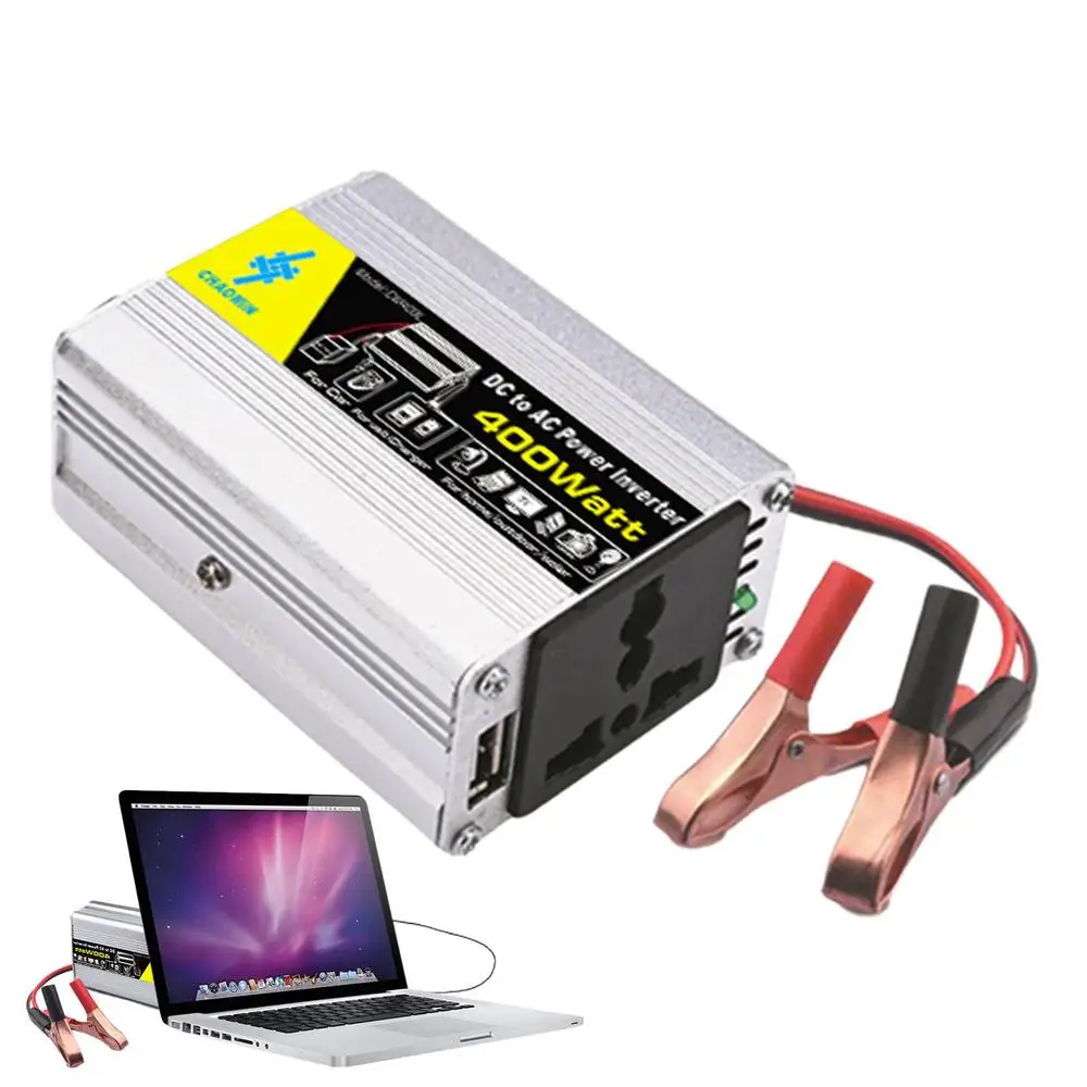 Pure Sine Wave Inverter 12V To 220V 400W DC To AC Voltage Converter Car Power Inverter Outdoor Solar Inverter Truck Auto Charger