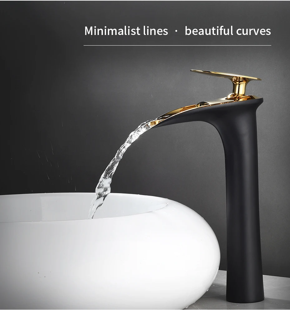 Basin Faucets Modern White Bathroom Faucet Waterfall Faucets Single Hole Cold and Hot Water Tap Basin Faucet Mixer Taps 855924