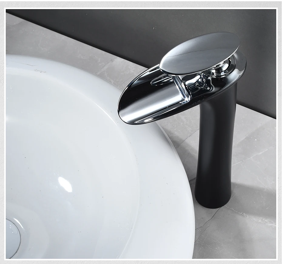 Basin Faucets Modern White Bathroom Faucet Waterfall Faucets Single Hole Cold and Hot Water Tap Basin Faucet Mixer Taps 855924
