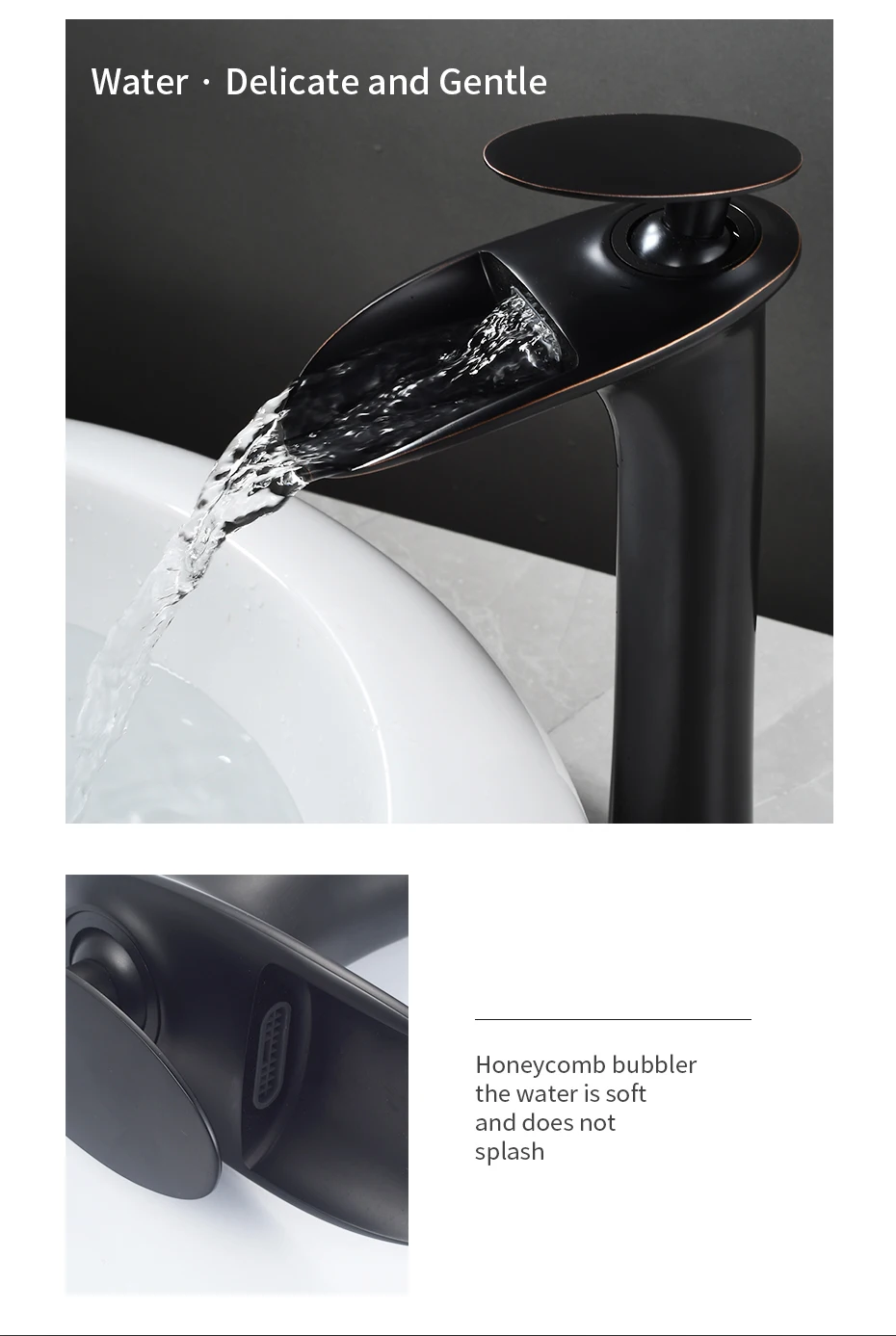 Basin Faucets Modern White Bathroom Faucet Waterfall Faucets Single Hole Cold and Hot Water Tap Basin Faucet Mixer Taps 855924