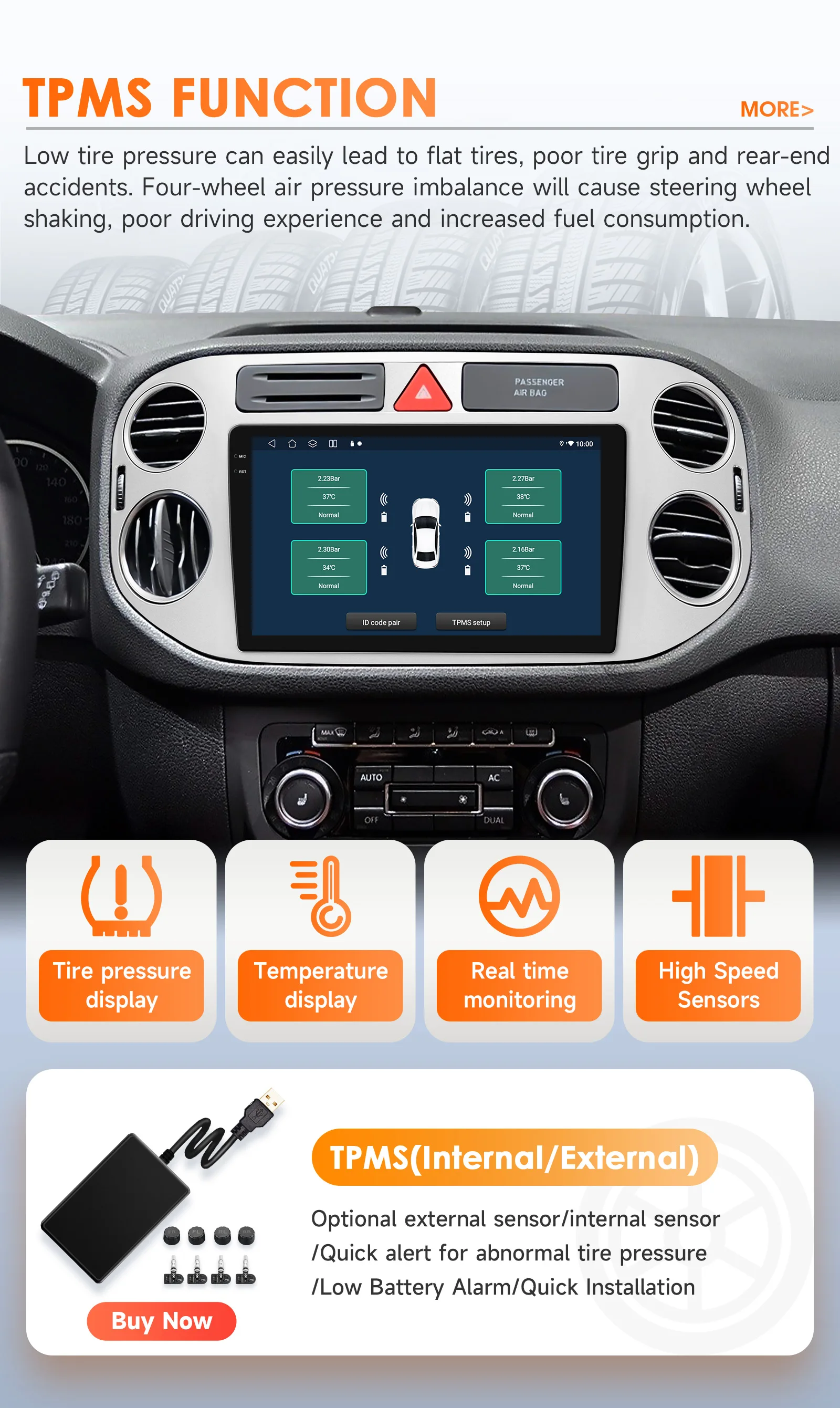 Hizpo AI Voice Android Auto Radio for VW Volkswagen Tiguan 1 NF 2006 2008-2016 4G Car Multimedia GPS 2din Wireless CarPlay 6115