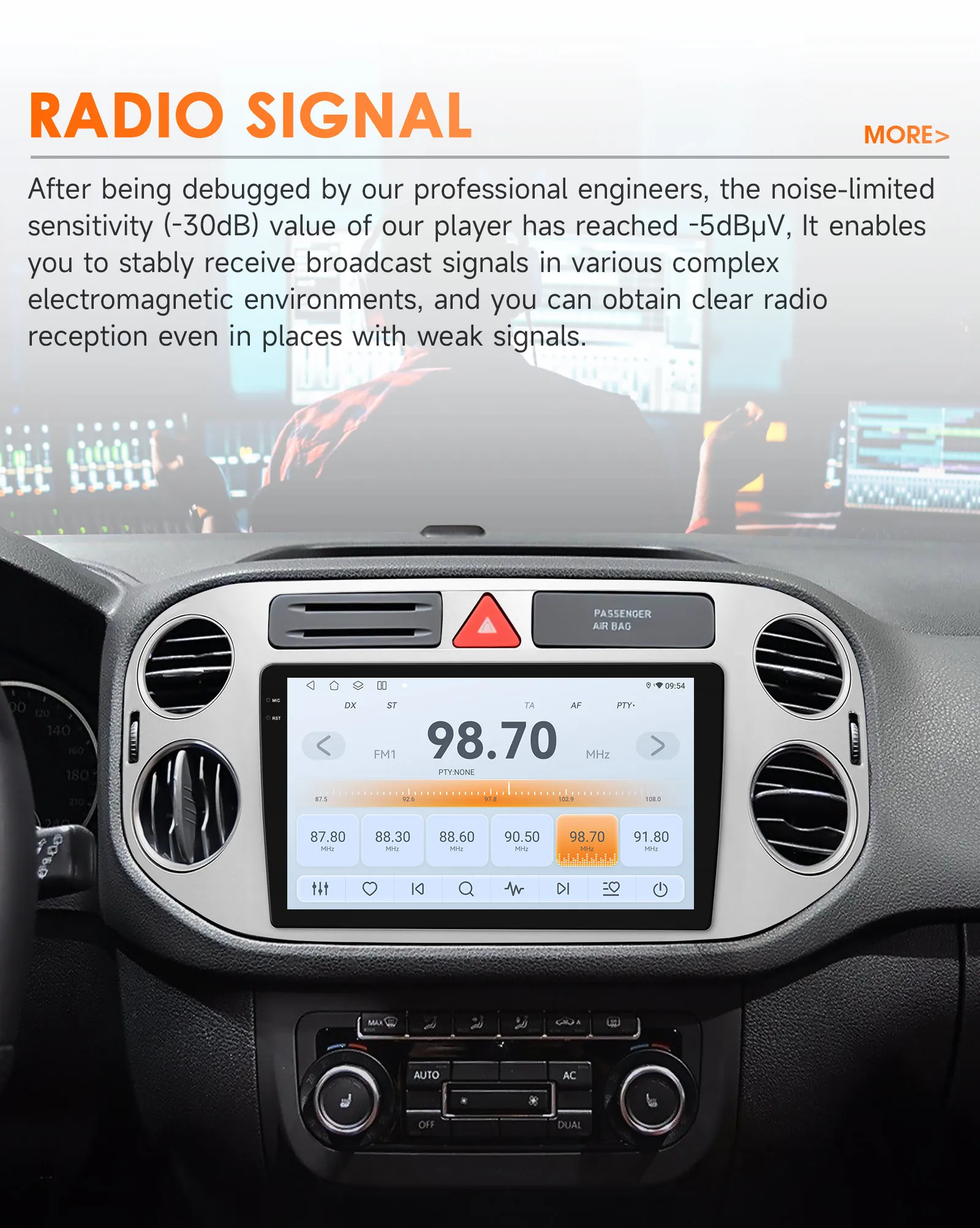Hizpo AI Voice Android Auto Radio for VW Volkswagen Tiguan 1 NF 2006 2008-2016 4G Car Multimedia GPS 2din Wireless CarPlay 6115