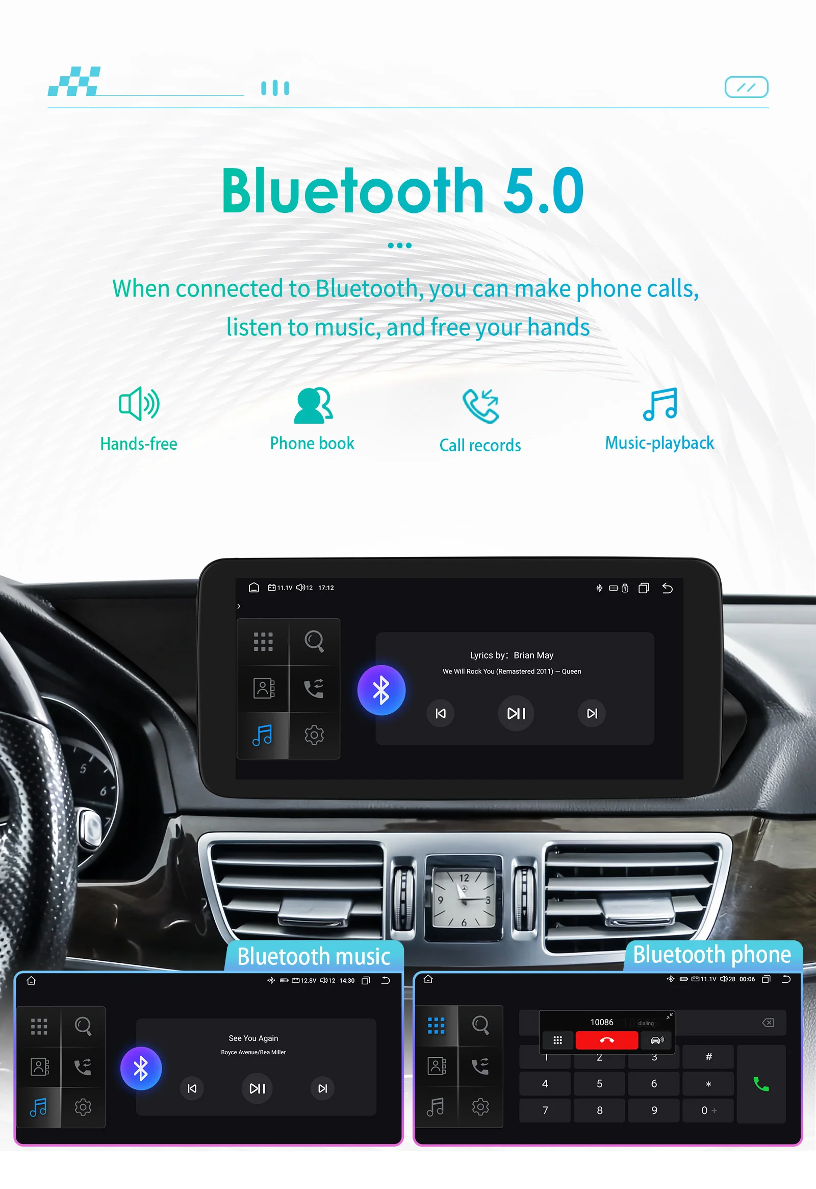 10.25"Android 13 Autoradio 2din Carplay For Mercedes Benz W212 E-Class E200 E230 E260 E300 S212 NTG 4.0 4.5 5.0 Multimedia Audio