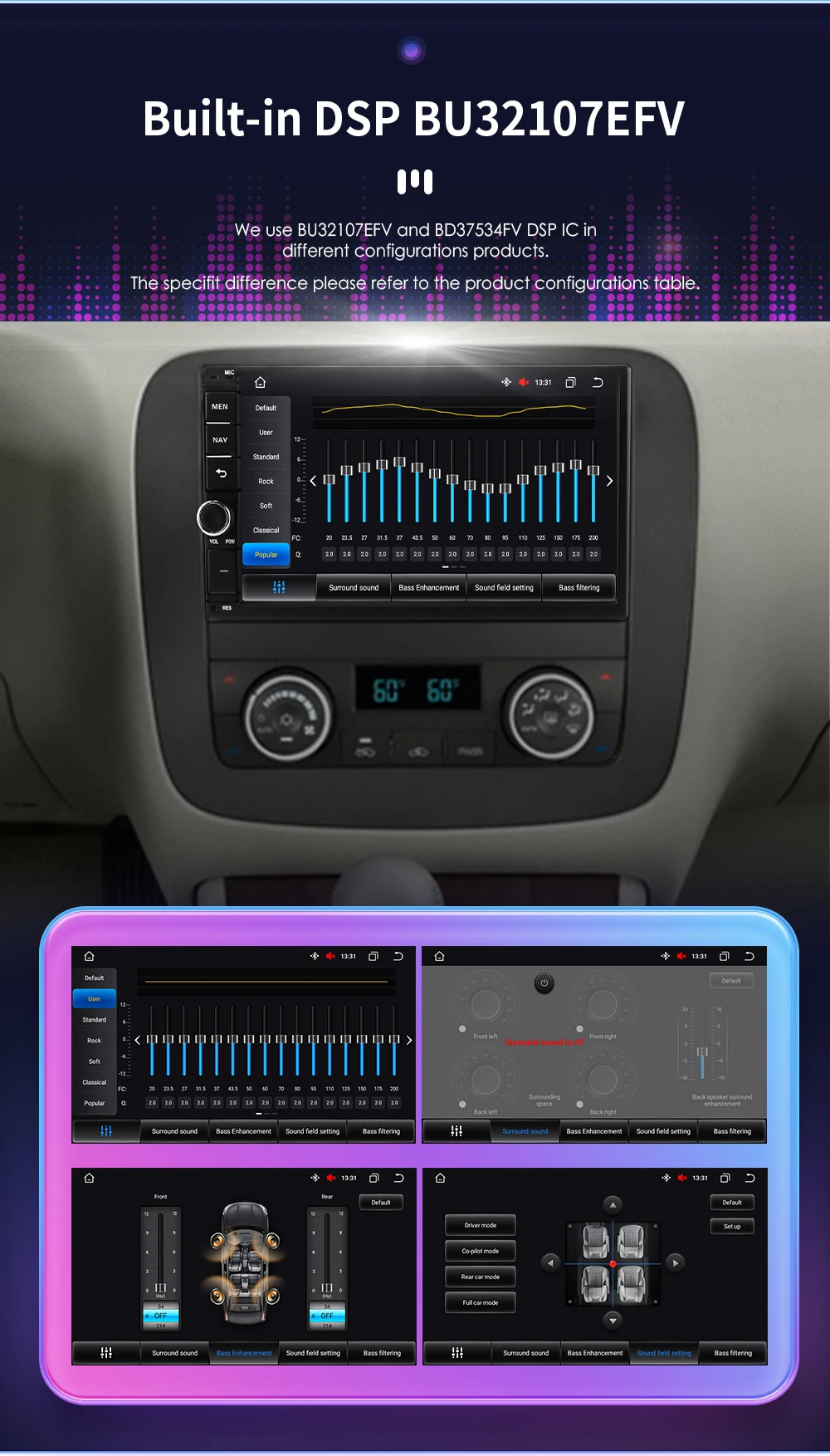 Hizpo 2 Din Car Radio 7" Autoradio Multimedia Player 2din Touch Screen Auto Audio Stereo MP5 Bluetooth USB For Nissan Toyota VW