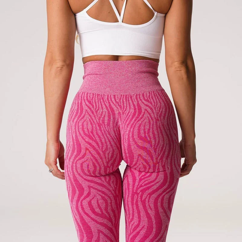 Watercolor Yoga Pants Women Zebra Print Leggings Sexy Push Up Kawaii Yoga Sport Legging Seamless Pattern Workout Leggins