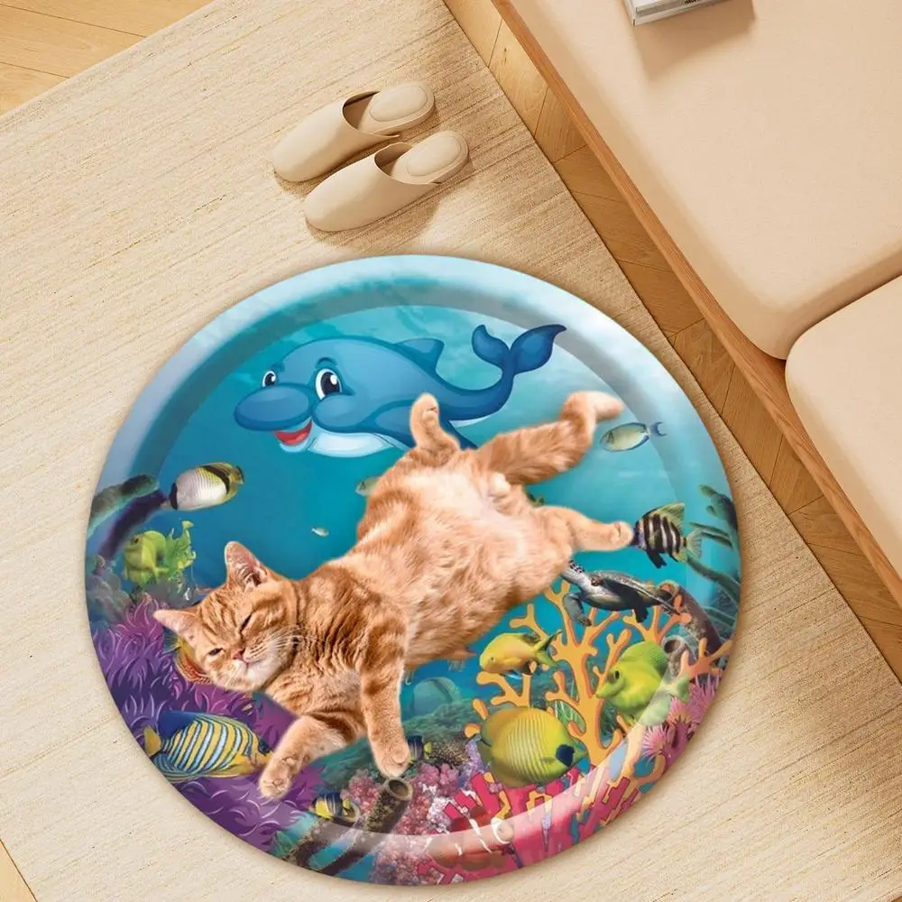 Water Sensory Play Mat For Cats Summer Pet Bed Water Play Mat Inflatable Water Play Mat Pet Cooling Bed Round Water Sensory Pad