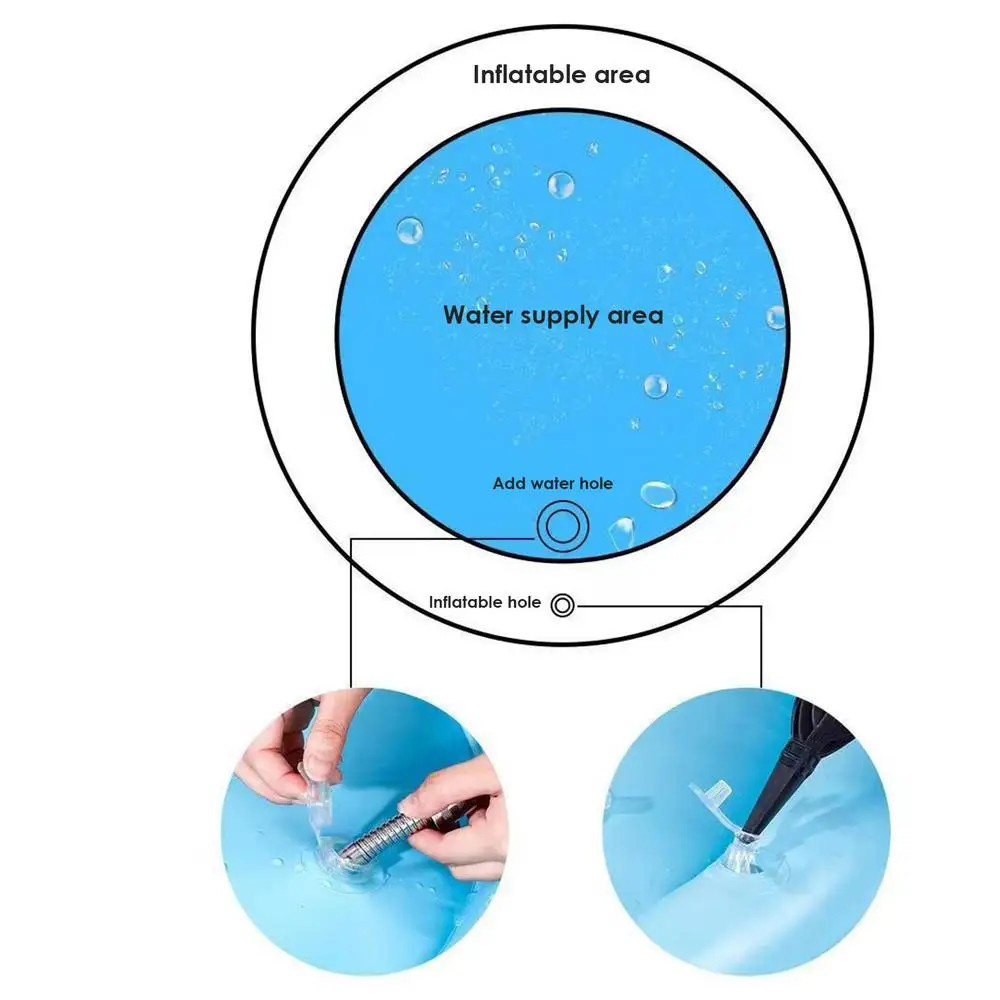 Water Sensory Play Mat For Cats Summer Pet Bed Water Play Mat Inflatable Water Play Mat Pet Cooling Bed Round Water Sensory Pad