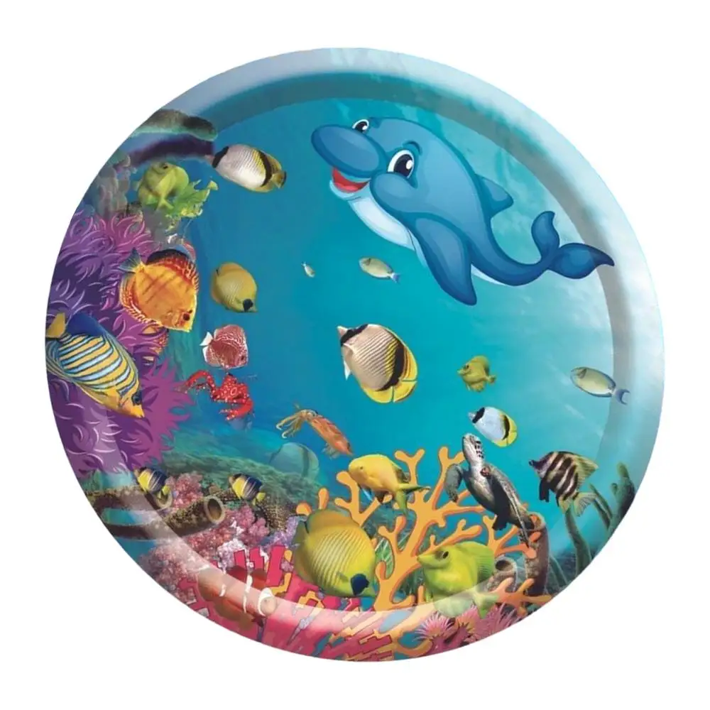 Water Sensory Play Mat For Cats Summer Pet Bed Water Play Mat Inflatable Water Play Mat Pet Cooling Bed Round Water Sensory Pad