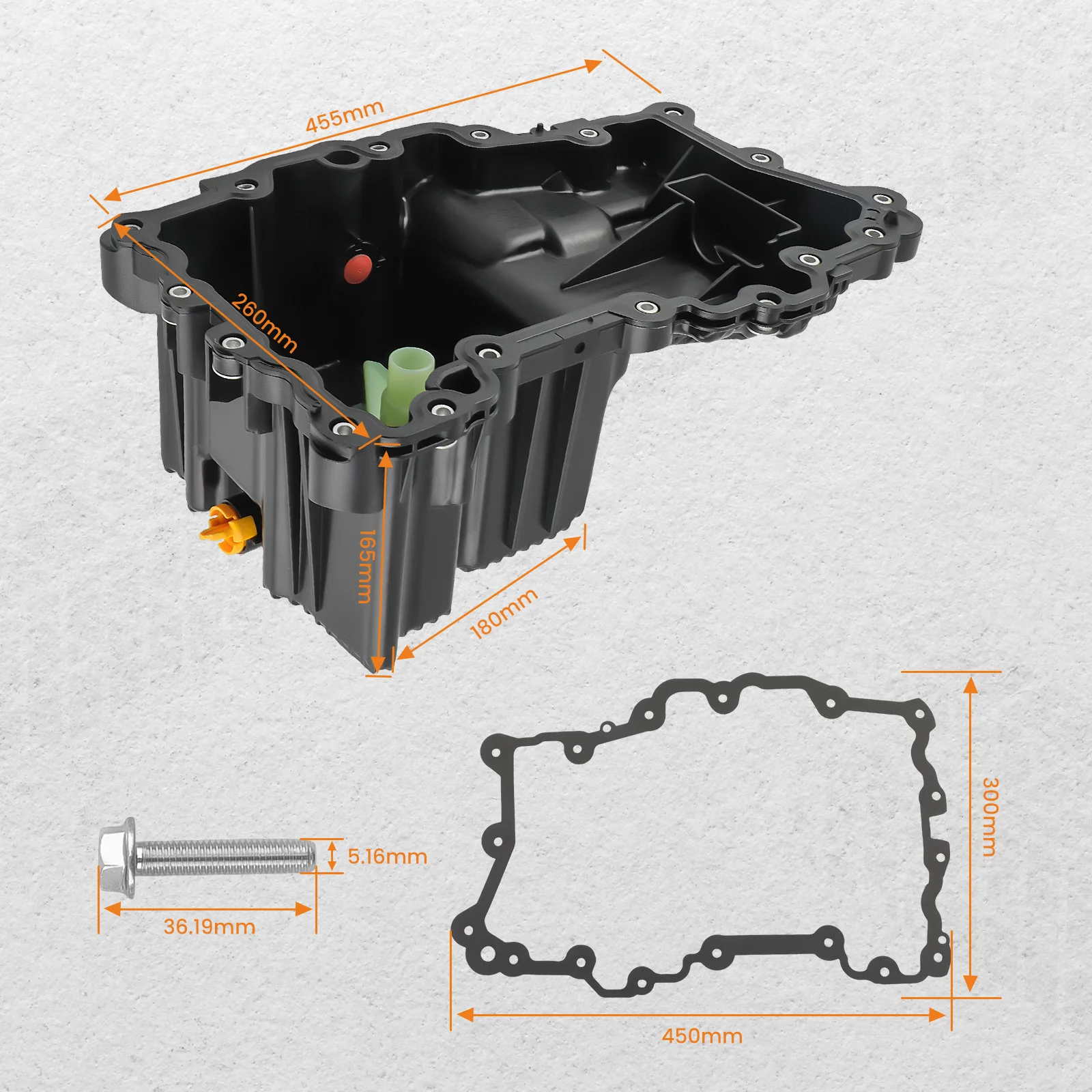 Engine Oil Pan w/ Gasket for 2015 2016 2017 Ford F-150 FL3Z6675B FL3Z6675A FL3Z6675C FL3Z6675D