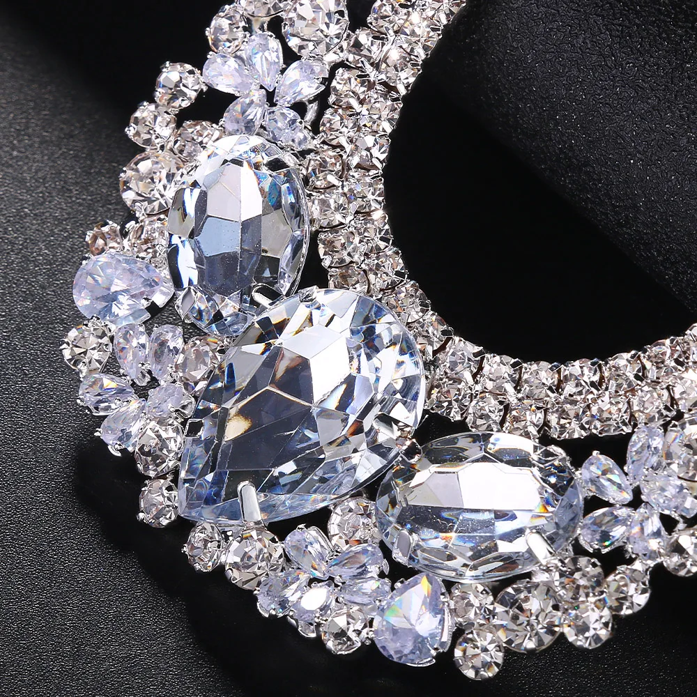 Large Exaggerated Geometric Earrings Big Crystal Unique Luxury Designer Vintage Fashion Statement Accessories for Women Jewelry