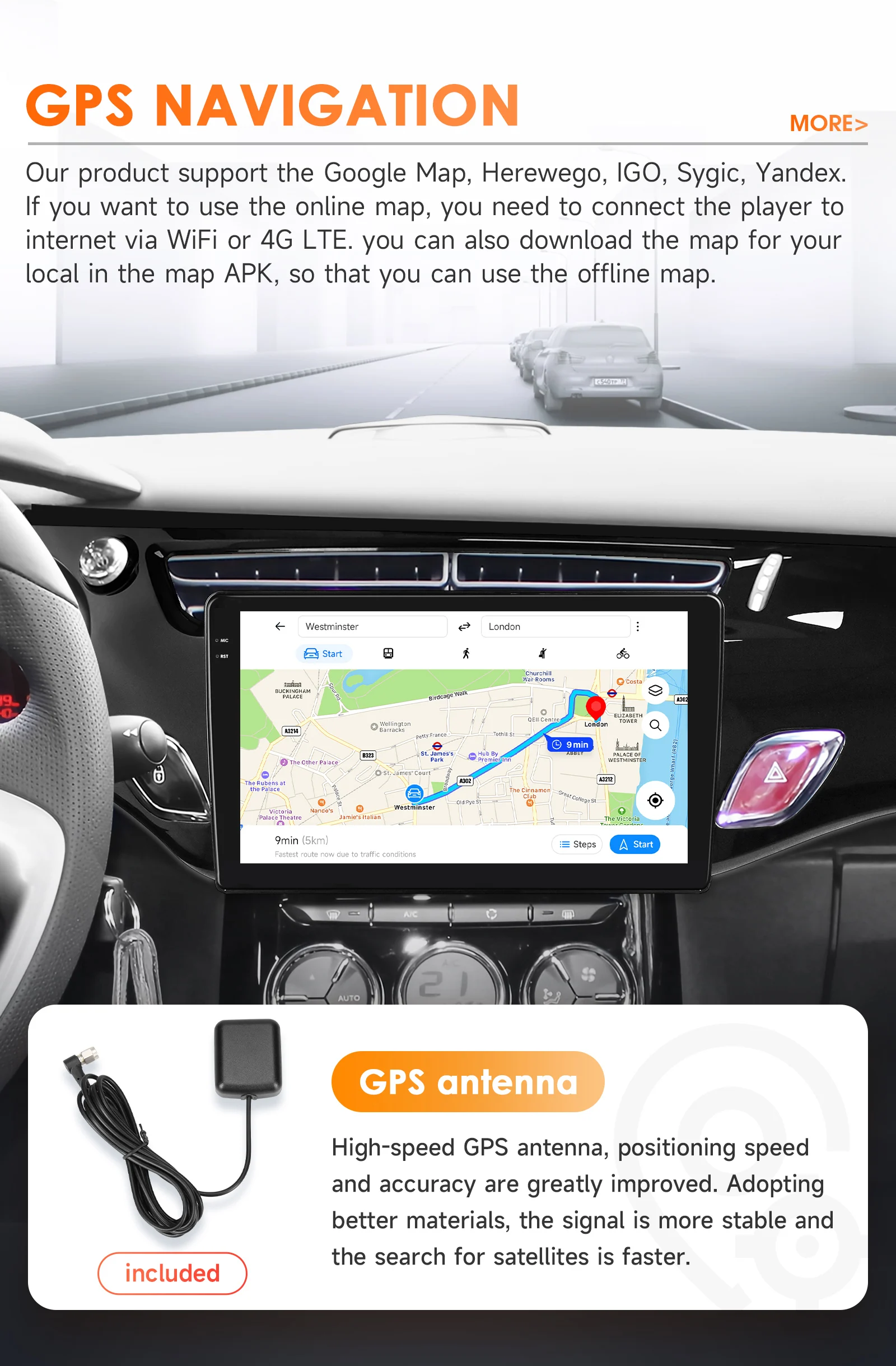 Hizpo 9'' Intelligent Screen For Citroen C3 DS3 2010-2016 2din Android Auto Car Radio Multimedia Video Player GPS Carplay 8+128G
