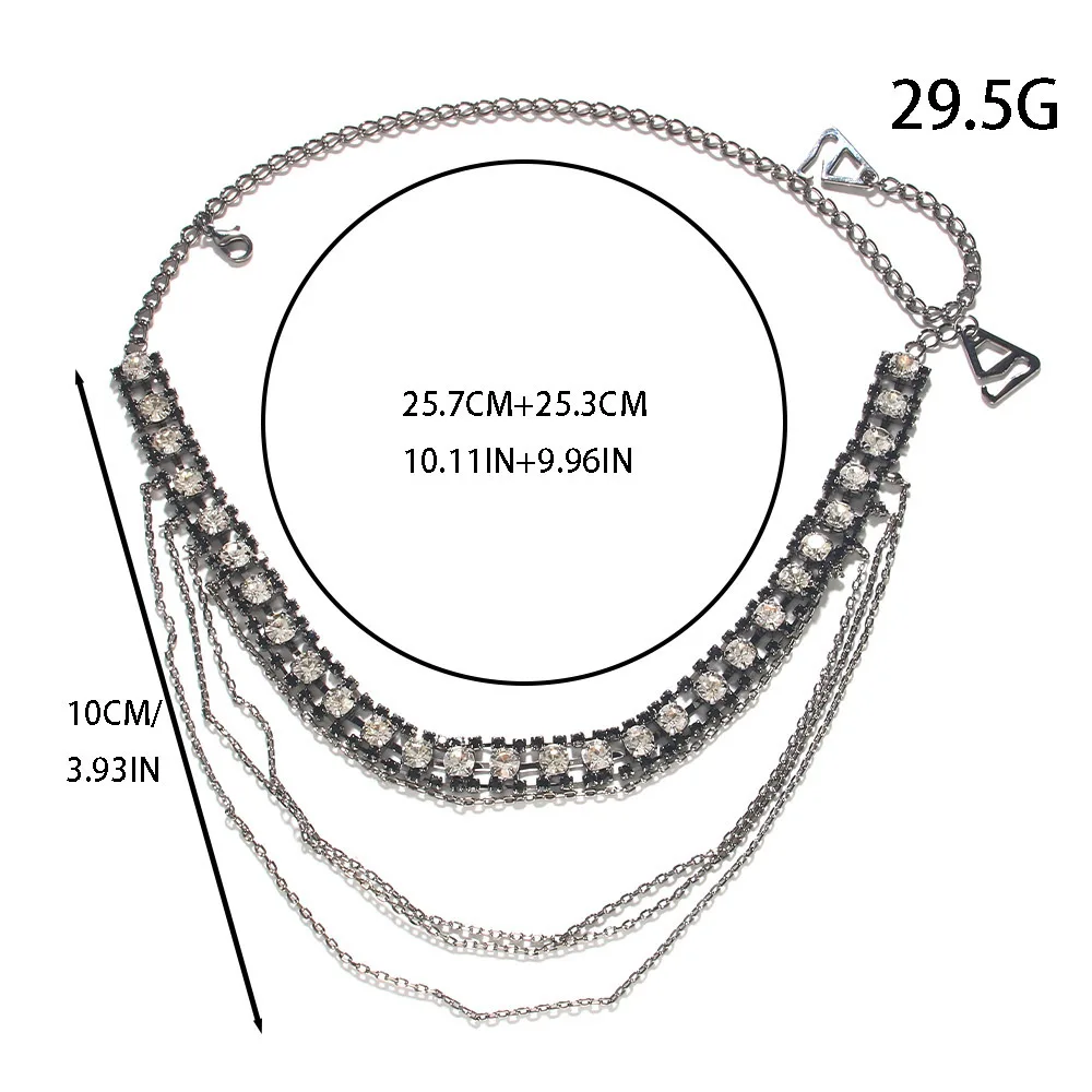 Stonefans Black Layered Shoulder Strap Luxury for Dress Decorative Body Accessories Rave Bikini Shoulder Chain for Women Jewelry