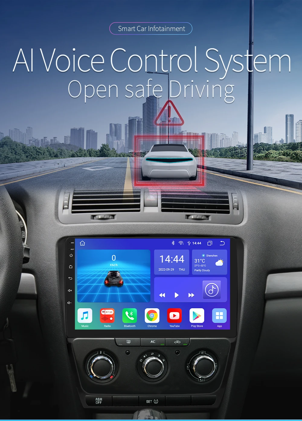 Hizpo Android 13 Car Radio For Skoda Octavia 2 A5 2008 - 2013 Multimedia Player Navigation GPS 2 Din Carplay Stereo Speaker RDS