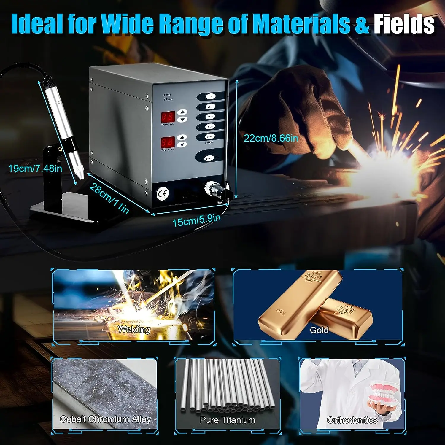 PHYHPP CNC Automatic Spot Welder Automatic Numerical Control Touch Pulse Argon Welder Dental Jewelry Machine Spot Welding Machin