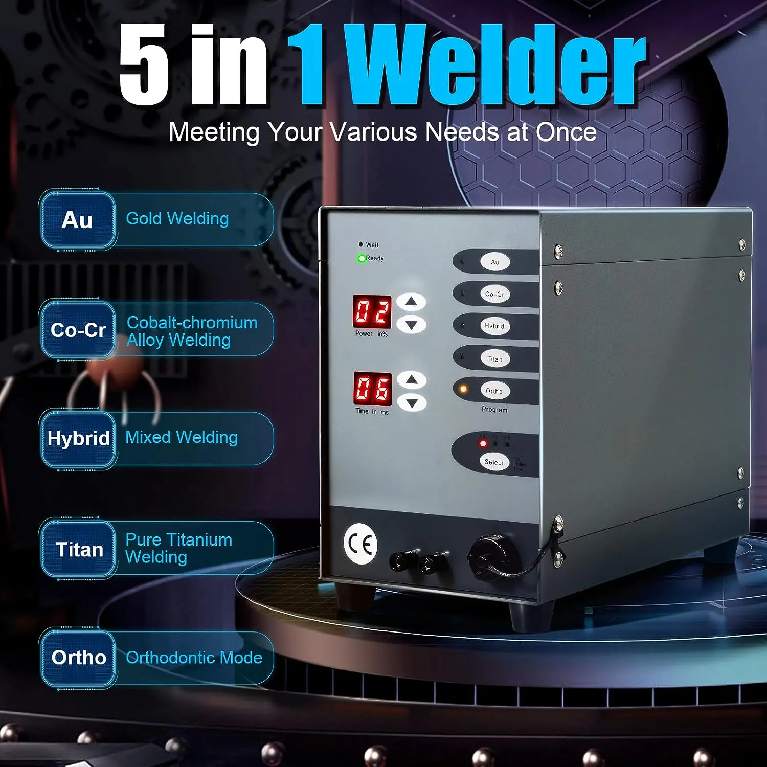 PHYHPP CNC Automatic Spot Welder Automatic Numerical Control Touch Pulse Argon Welder Dental Jewelry Machine Spot Welding Machin