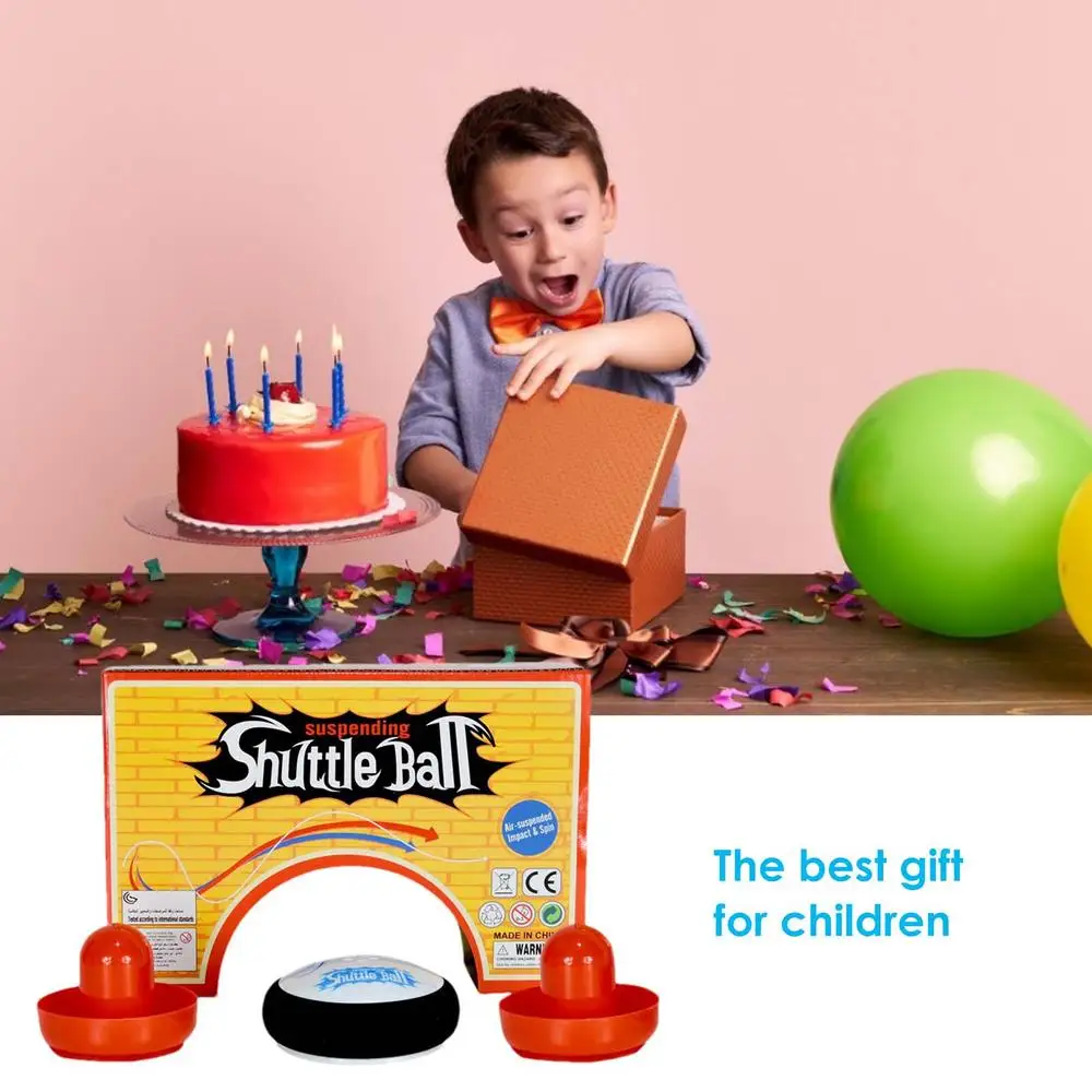 Air Hockey Hover Puck Mini Electric Floating Hockey with 2 Red Air Hockey Pushers Air Hockey Board Game Toy Gift for Kids Adults