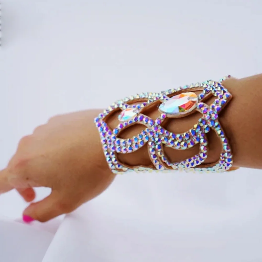 Stonefans AB Color Hollow Bangles Bracelets Indian Jewellery Luxury Y2k Geometric Hand Accessories Chain Charm for Women 2024