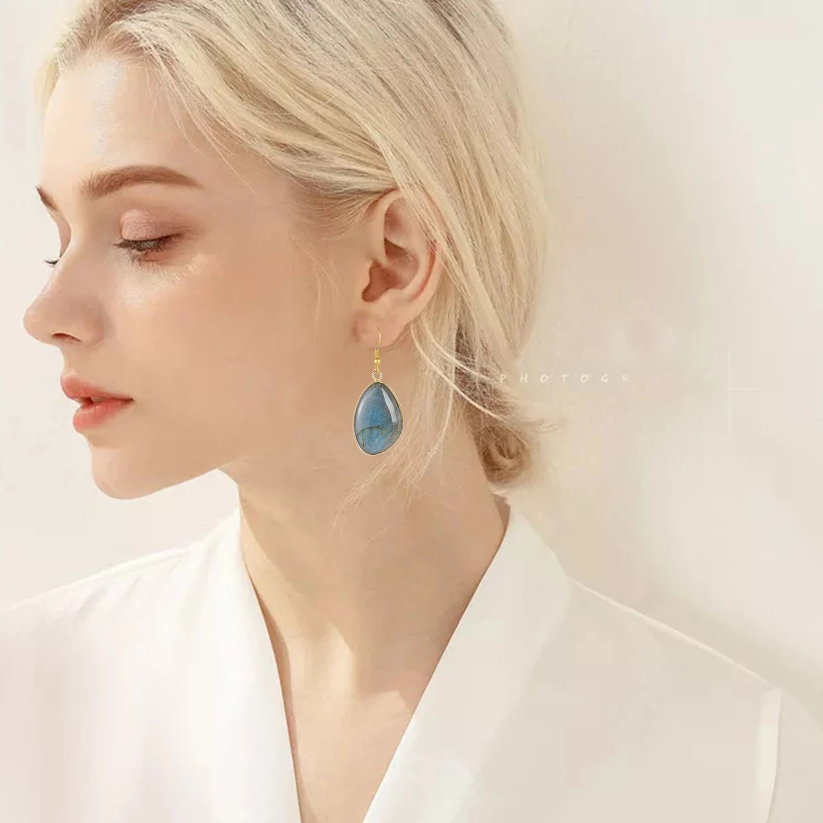 Labradorite Stone Earrings for Women Natural Stone Charm Dangle Earrings for Girls Jewelry for Birthday Party Gift DropShipping