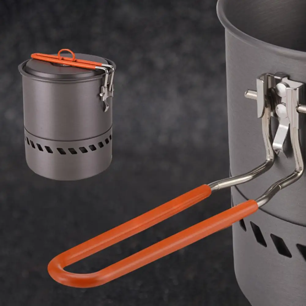 1.5L Outdoor Pot Camping Traveling Hiking Heat Collection Pot Campfire Cooking Tableware Camping Stove Portable Backpacking Pot