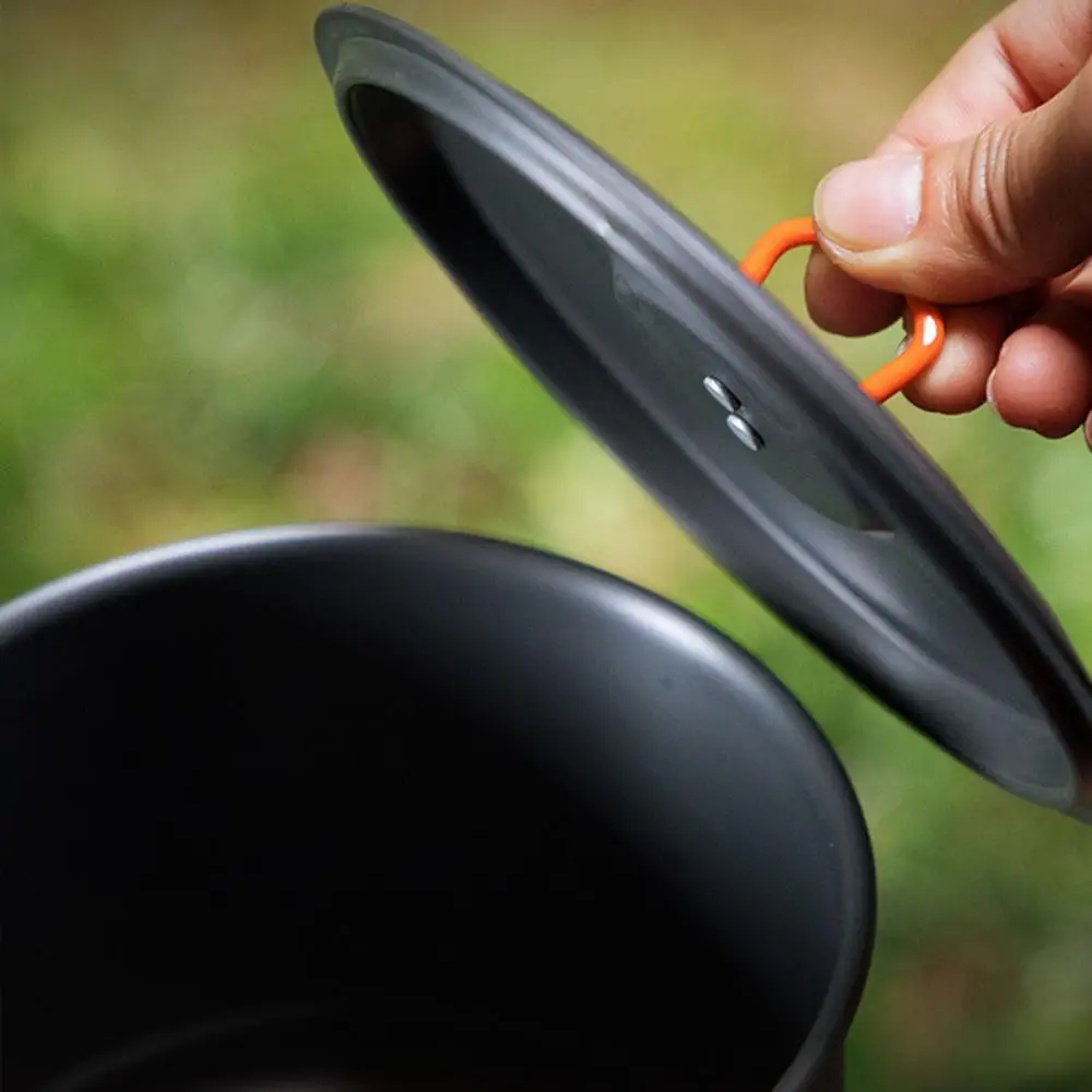 1.5L Outdoor Pot Camping Traveling Hiking Heat Collection Pot Campfire Cooking Tableware Camping Stove Portable Backpacking Pot