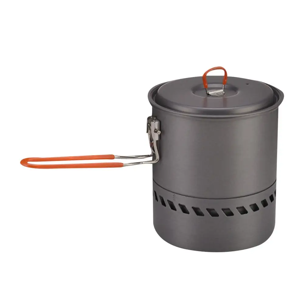 1.5L Outdoor Pot Camping Traveling Hiking Heat Collection Pot Campfire Cooking Tableware Camping Stove Portable Backpacking Pot