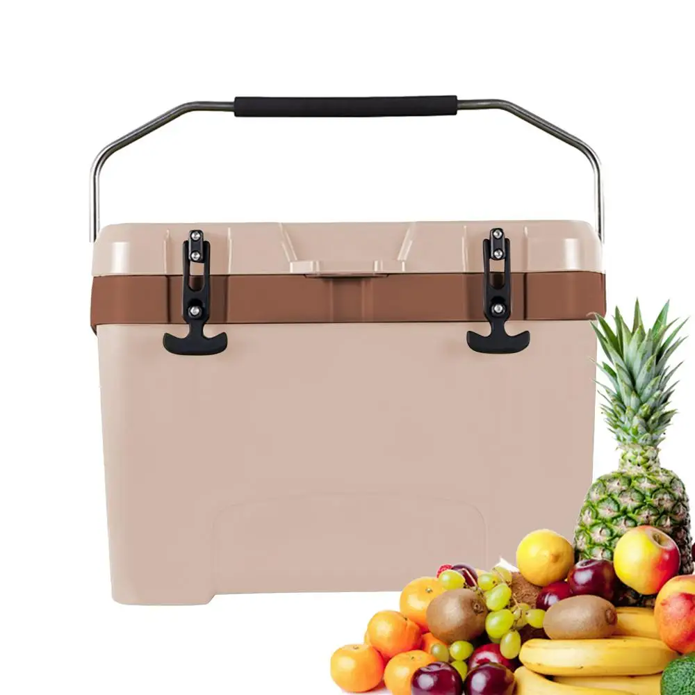 Insulated Ice Chest Insulated Chest Cooler For Outdoor 26L Impact-Resistant Travel Cooler Box For Camping Outdoor Self-Driving