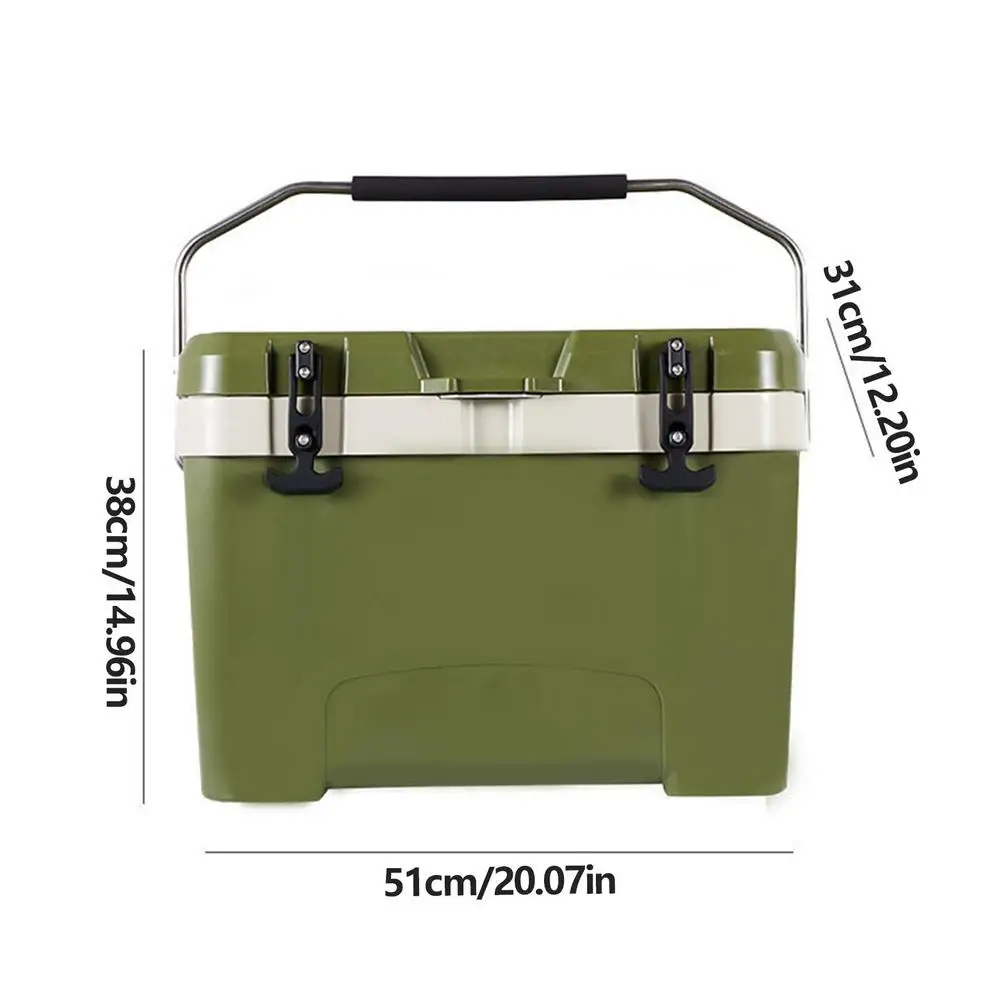 Insulated Ice Chest Insulated Chest Cooler For Outdoor 26L Impact-Resistant Travel Cooler Box For Camping Outdoor Self-Driving