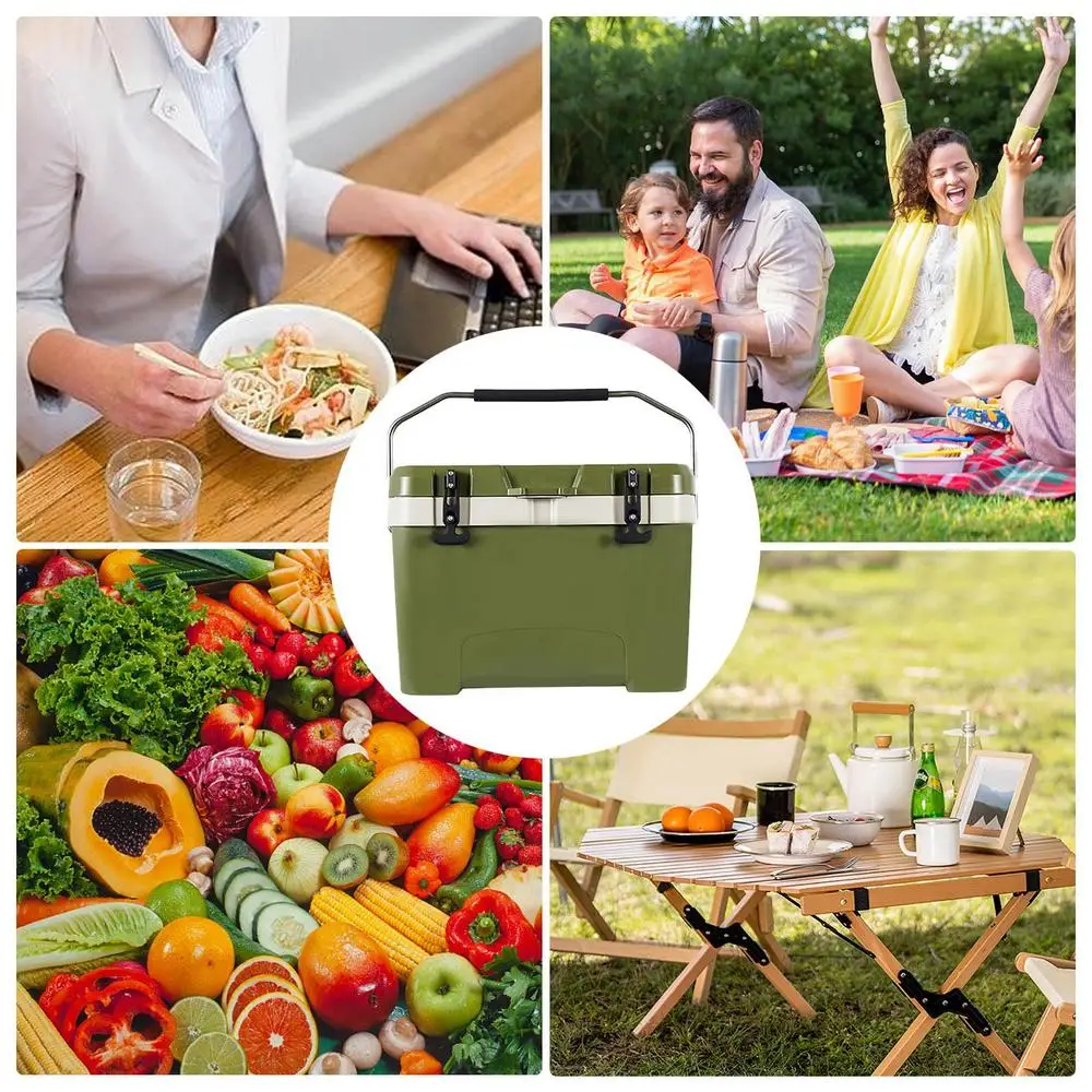 Insulated Ice Chest Insulated Chest Cooler For Outdoor 26L Impact-Resistant Travel Cooler Box For Camping Outdoor Self-Driving