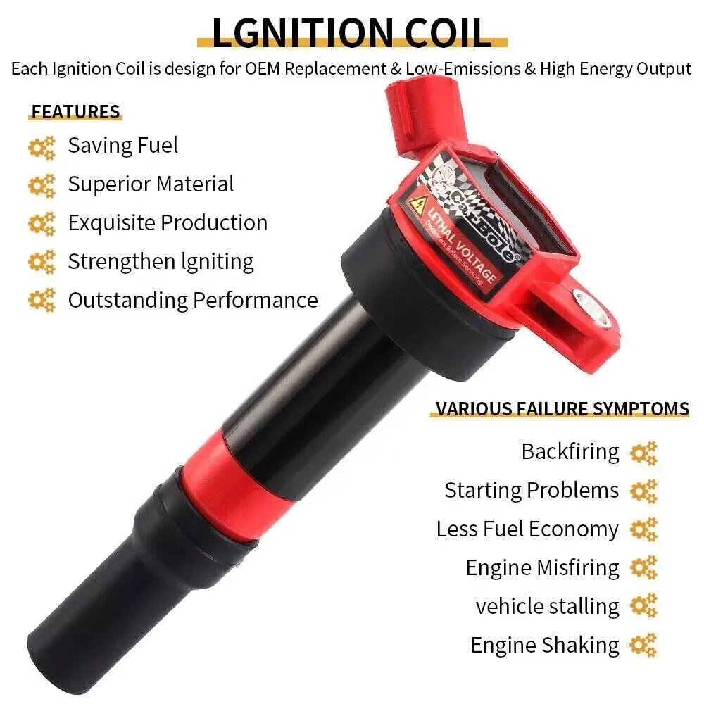 Carbole 4 Ignition Coil & 4 Platinum Spark Plug for Kia Soul Forte Hyundai Elantra UF651