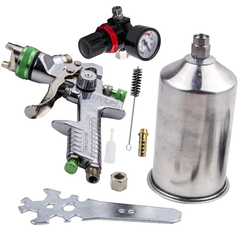 1L Spray Gun 2.5mm Auto Paint Gravity Feed Gauge Nozzle Silver Quality New High volume low pressure (HVLP) system