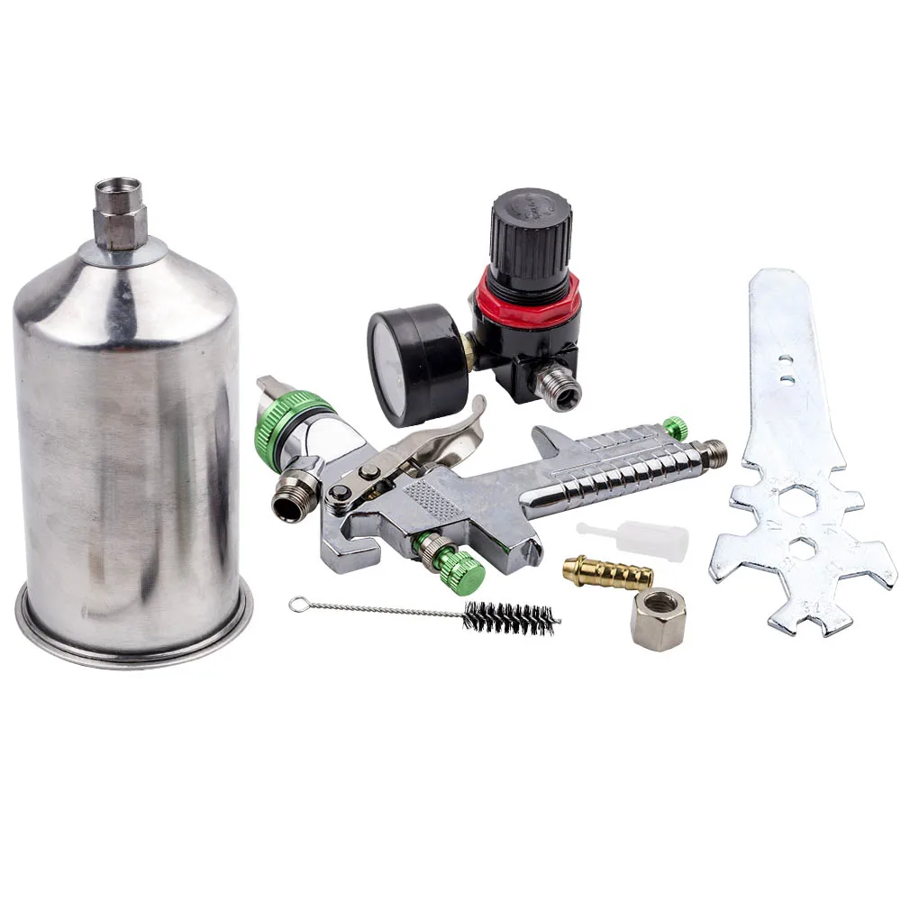 1L Spray Gun 2.5mm Auto Paint Gravity Feed Gauge Nozzle Silver Quality New High volume low pressure (HVLP) system