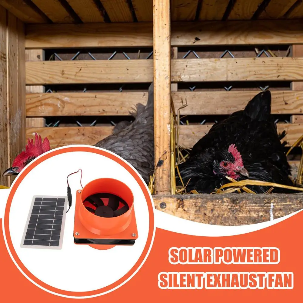 Solar Powered Fan Silent Greenhouse Fan 50W Exhaust Fan Solar Powered Outdoor Fan for Yacht, RV, Kitchen, Cabin, Chimneys