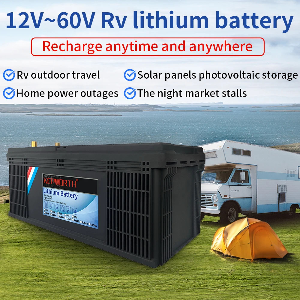 36V 100Ah LiFePO4 Solar Energy Battery BMS Lithium Power Golf Cart Batteries For RV Campers Off-Road Off-grid Solar Wind Storage