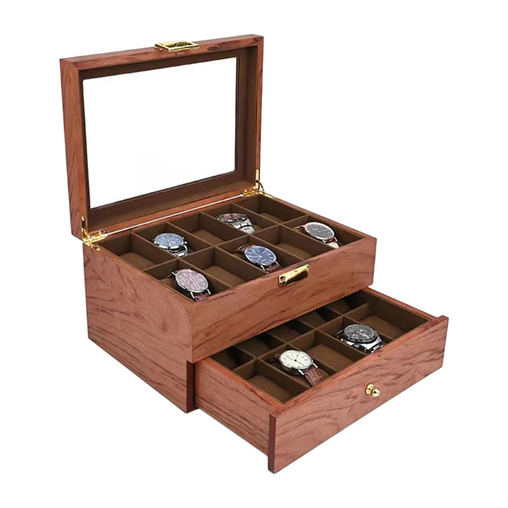 20 Slot Wooden Watches Display Box Case Jewelry Watch Storage Organizer