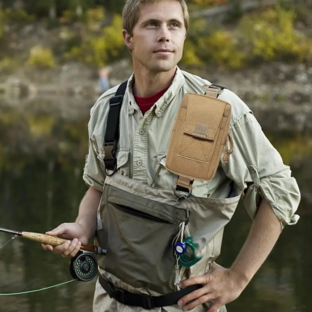 Wear-Resistant Shoulder Phone Pouch Walkie Talkie Bag Pouch Zipper Phone Bag With Adjustable Straps For Climbing Running Walking