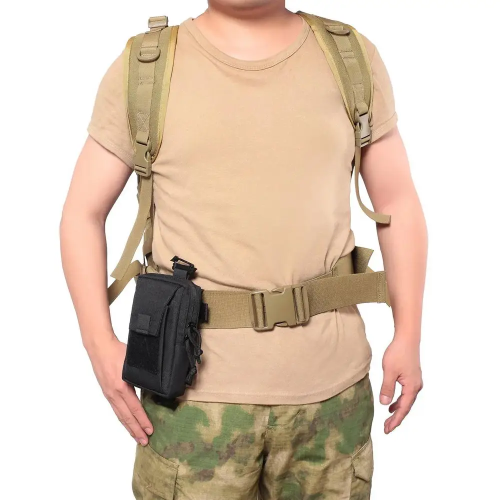 Wear-Resistant Shoulder Phone Pouch Walkie Talkie Bag Pouch Zipper Phone Bag With Adjustable Straps For Climbing Running Walking