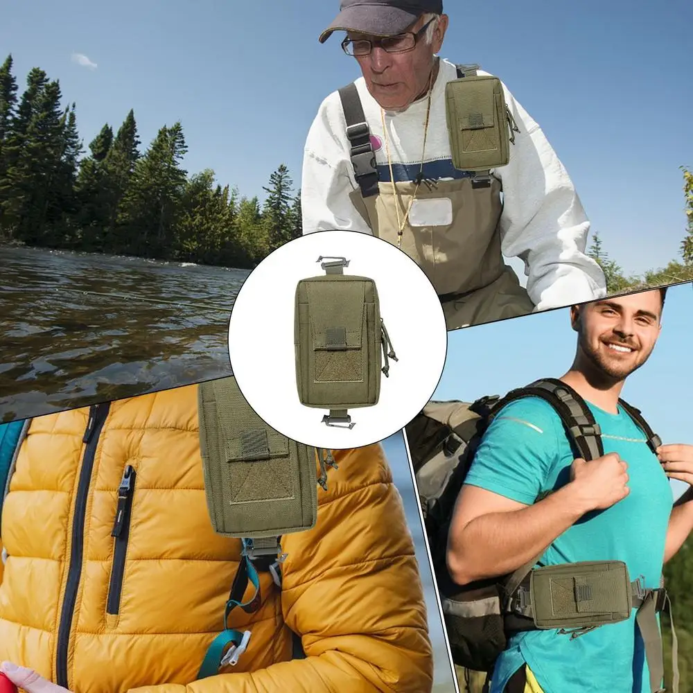 Wear-Resistant Shoulder Phone Pouch Walkie Talkie Bag Pouch Zipper Phone Bag With Adjustable Straps For Climbing Running Walking